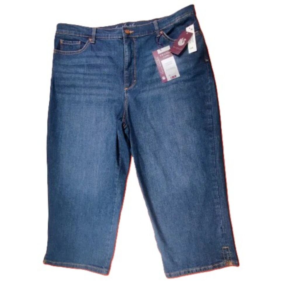 Gloria Vanderbilt Amanda Capri Jeans Women’s Size 18 Blue Stretch Denim